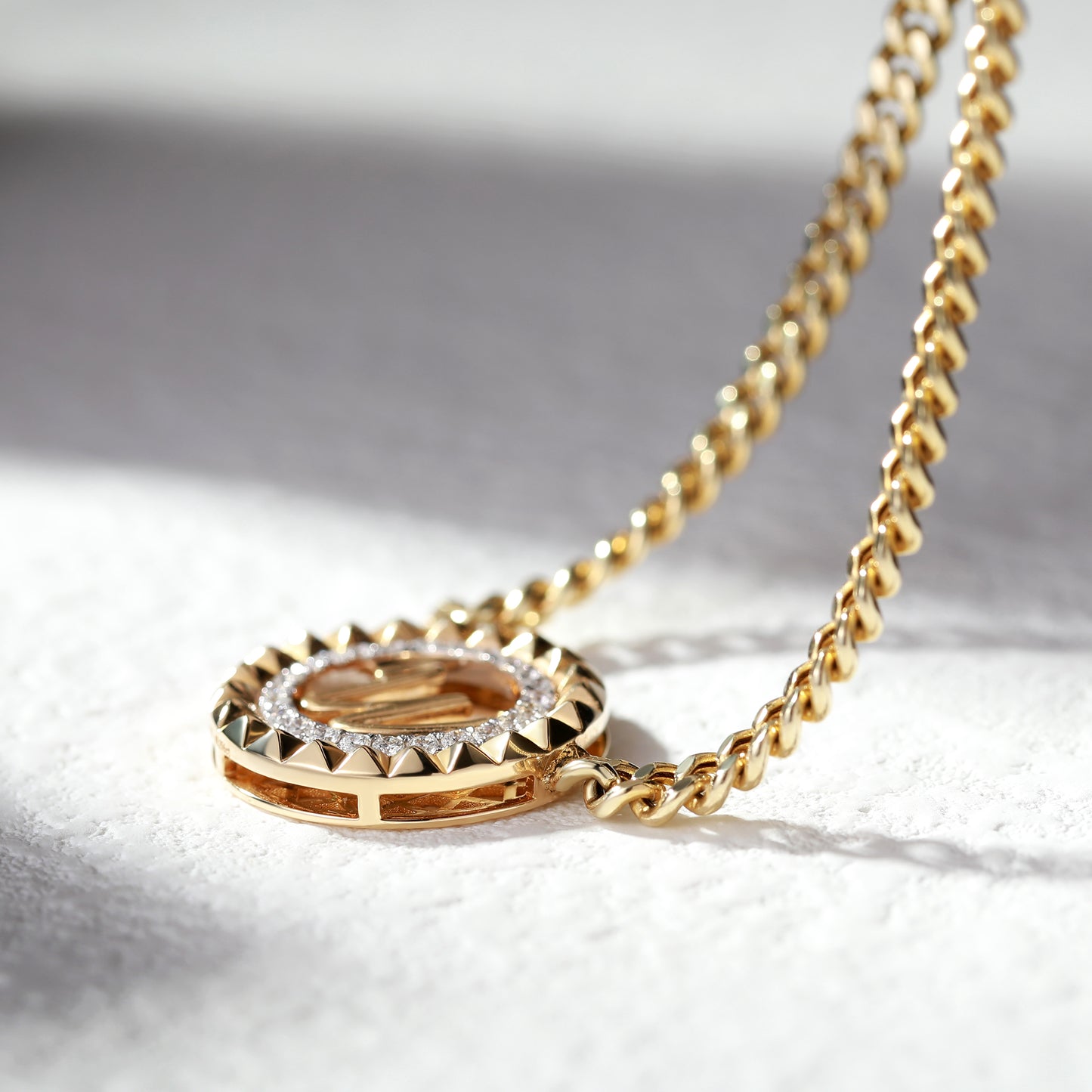 18K Gold Cuba chain Diamond Necklace