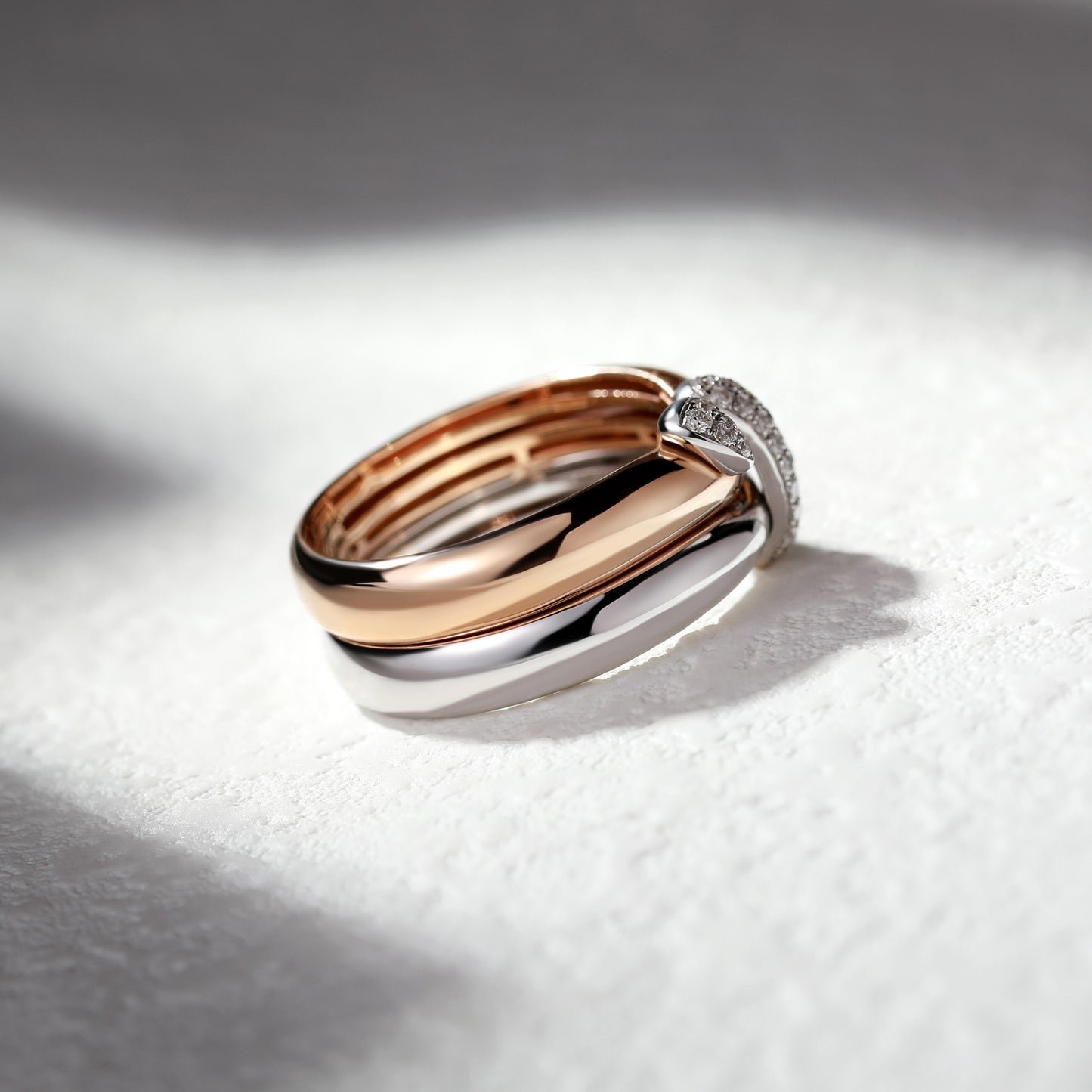 18K Gold Two Stone Diamond Ring