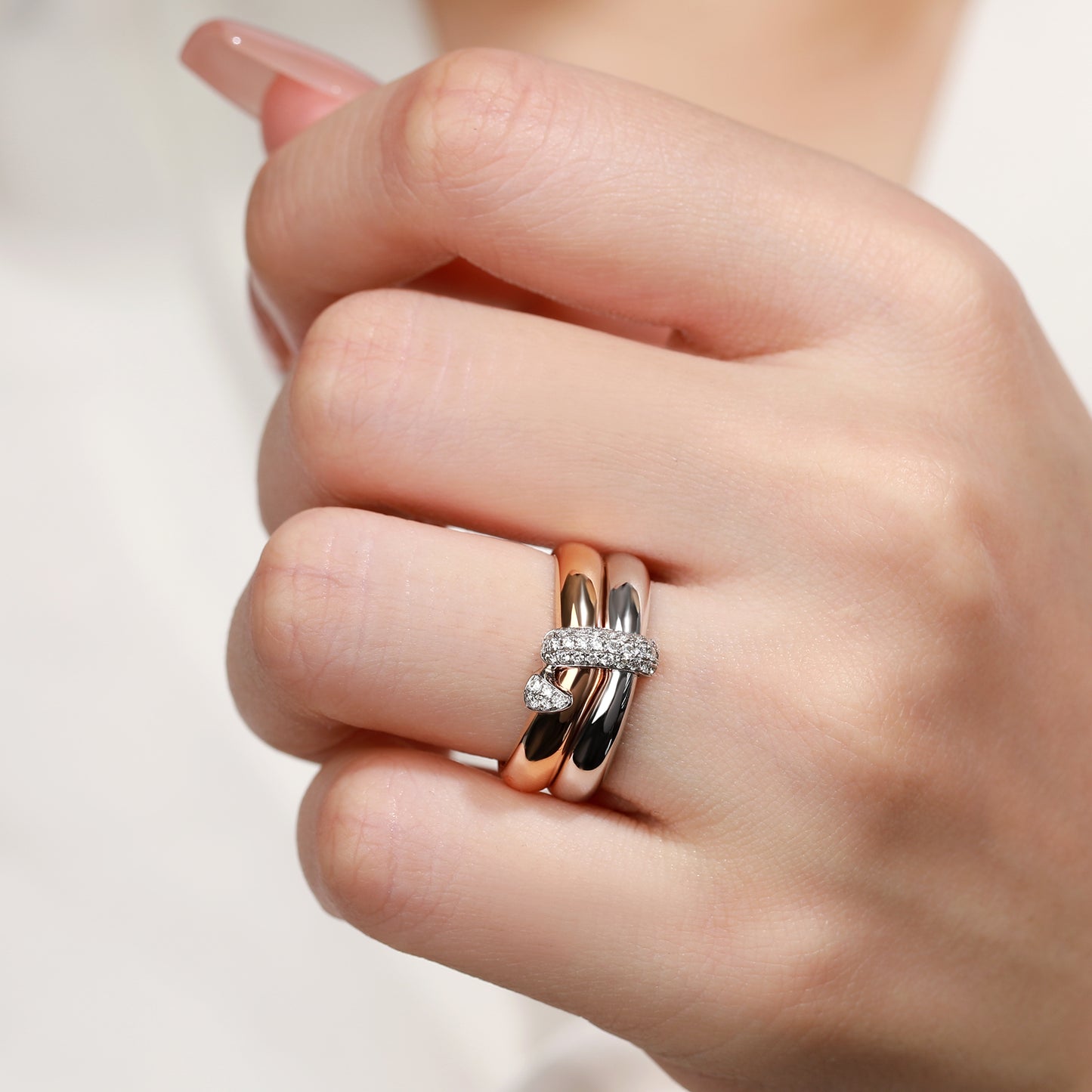 18K Gold Two Stone Diamond Ring