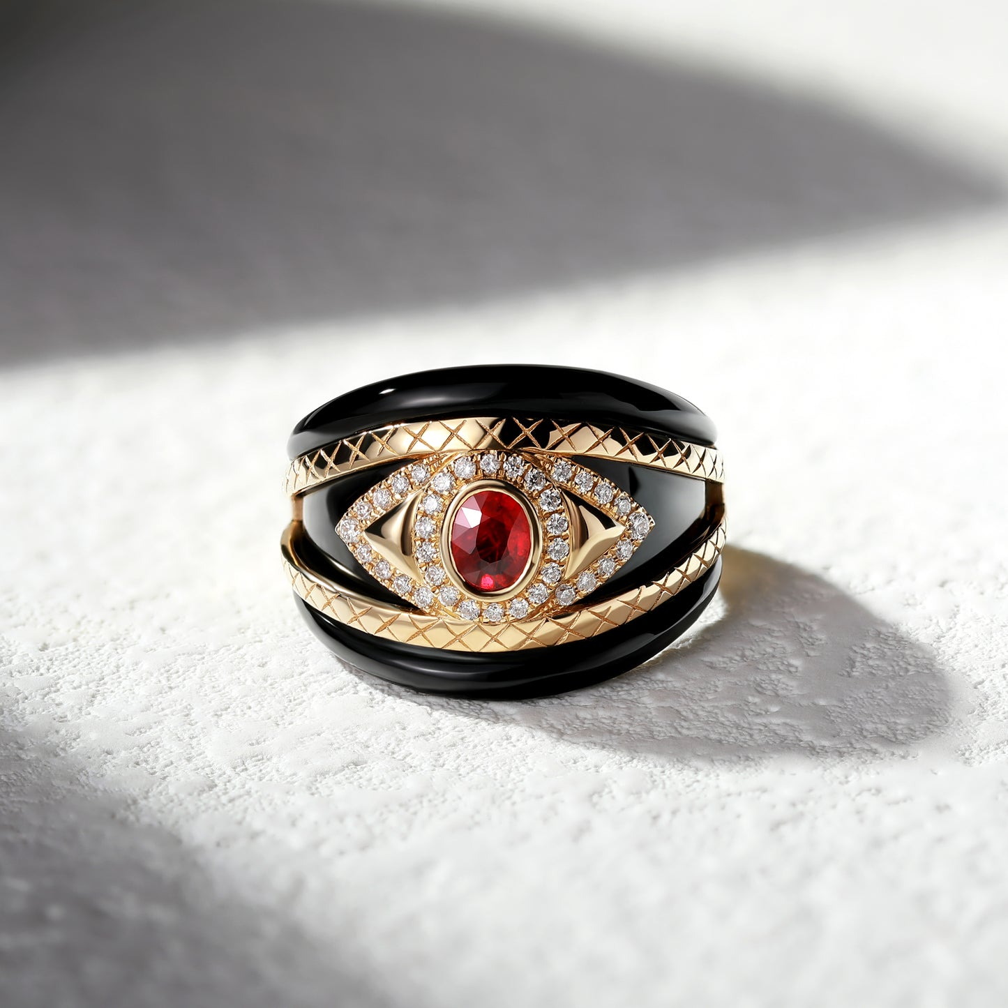 18K Gold Pigeon Blood Red Ruby Ring