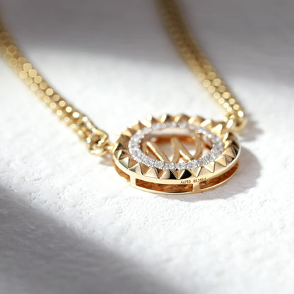 18K Gold Cuba chain Diamond Necklace