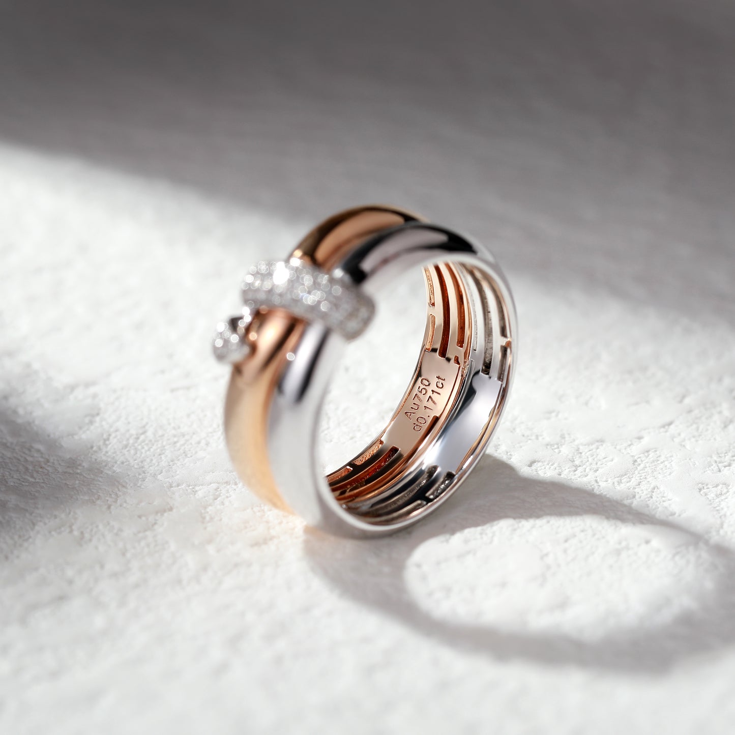 18K Gold Two Stone Diamond Ring