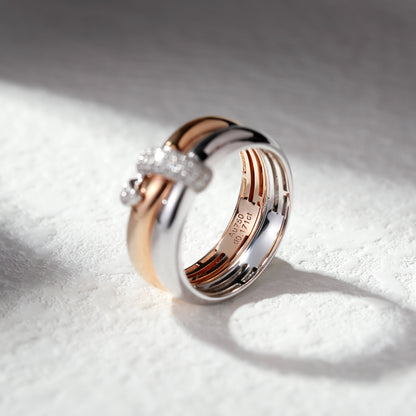 18K Gold Two Stone Diamond Ring