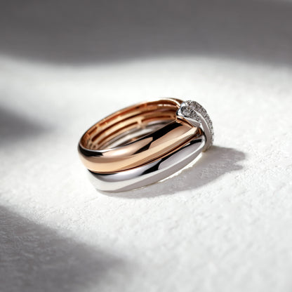 18K Gold Two Stone Diamond Ring