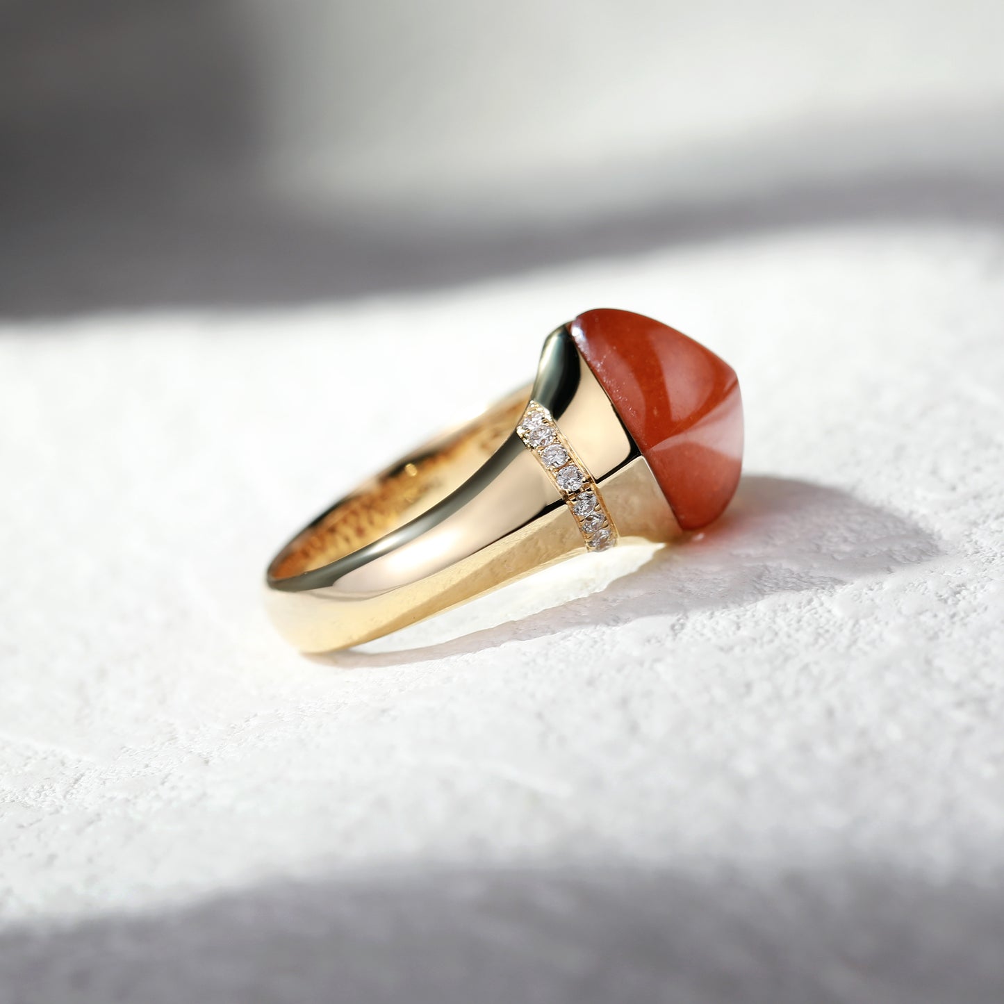 18K Gold Natural Fanta Orange Garnet Ring