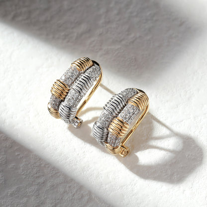 18K Gold Vintag Earrings with Diamond