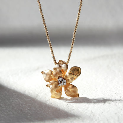 18K Gold Diamond Pendant Necklace