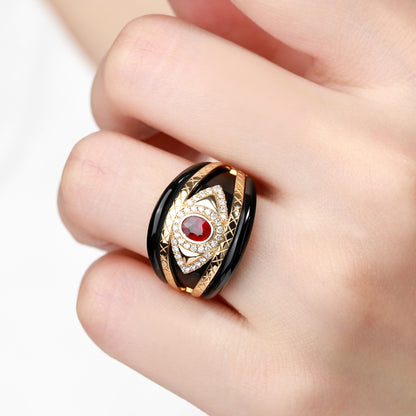 18K Gold Pigeon Blood Red Ruby Ring