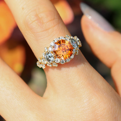 Octagonal Fanta Moissanite Ring