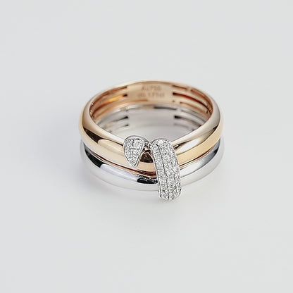 18K Gold Two Stone Diamond Ring