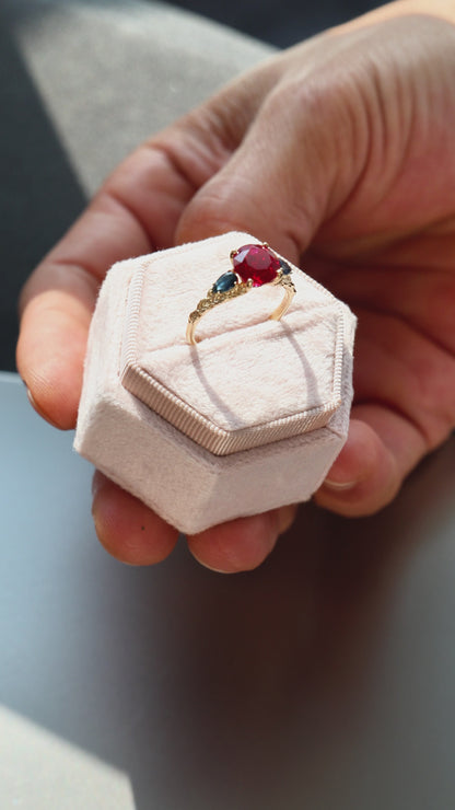 Lab-Grown Ruby and Sapphire Ring
