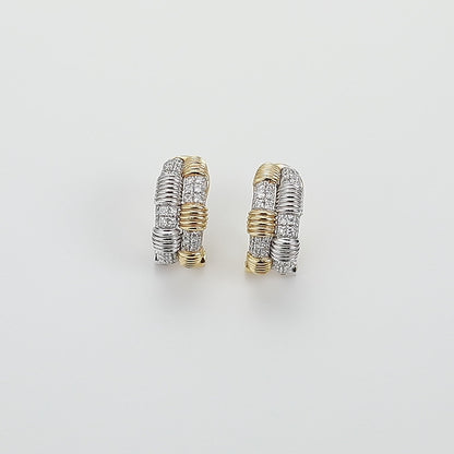 18K Gold Vintag Earrings with Diamond